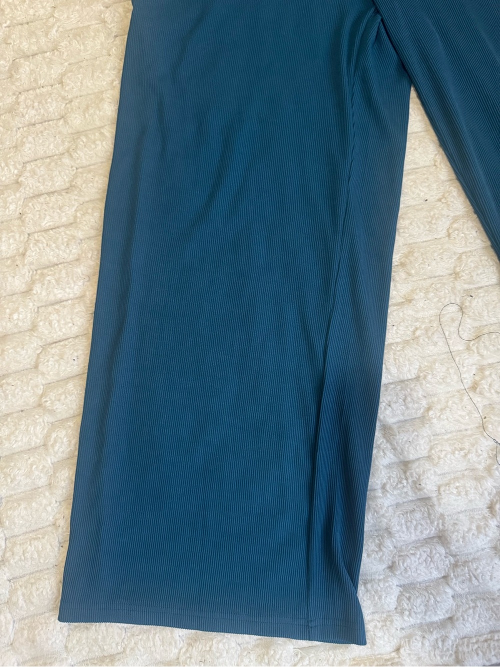 PrettyGarden Teal Ribbed Wide Leg Jumpsuit Women’s Large Short Sleeve - Picture 5 of 6